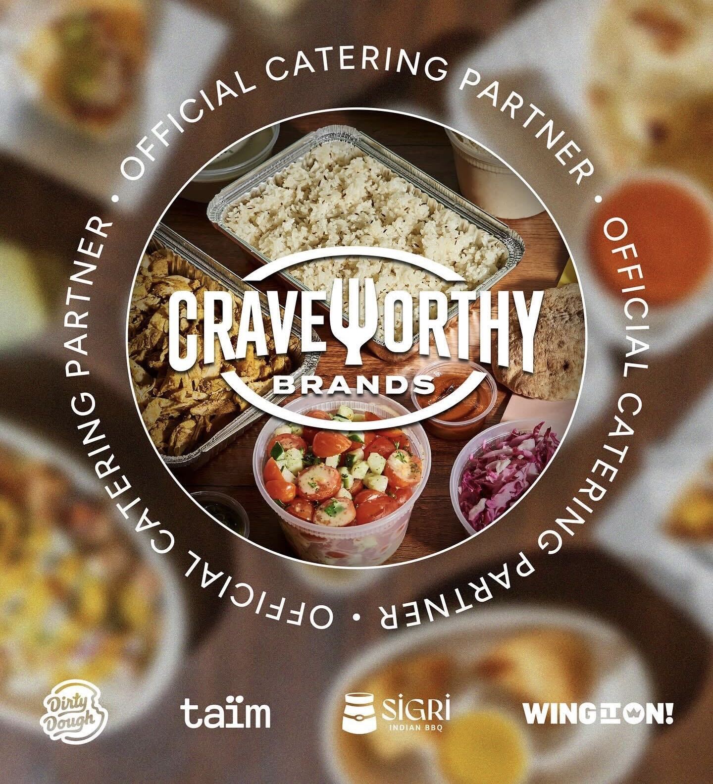 Craveworthy Brands official catering partner graphic.